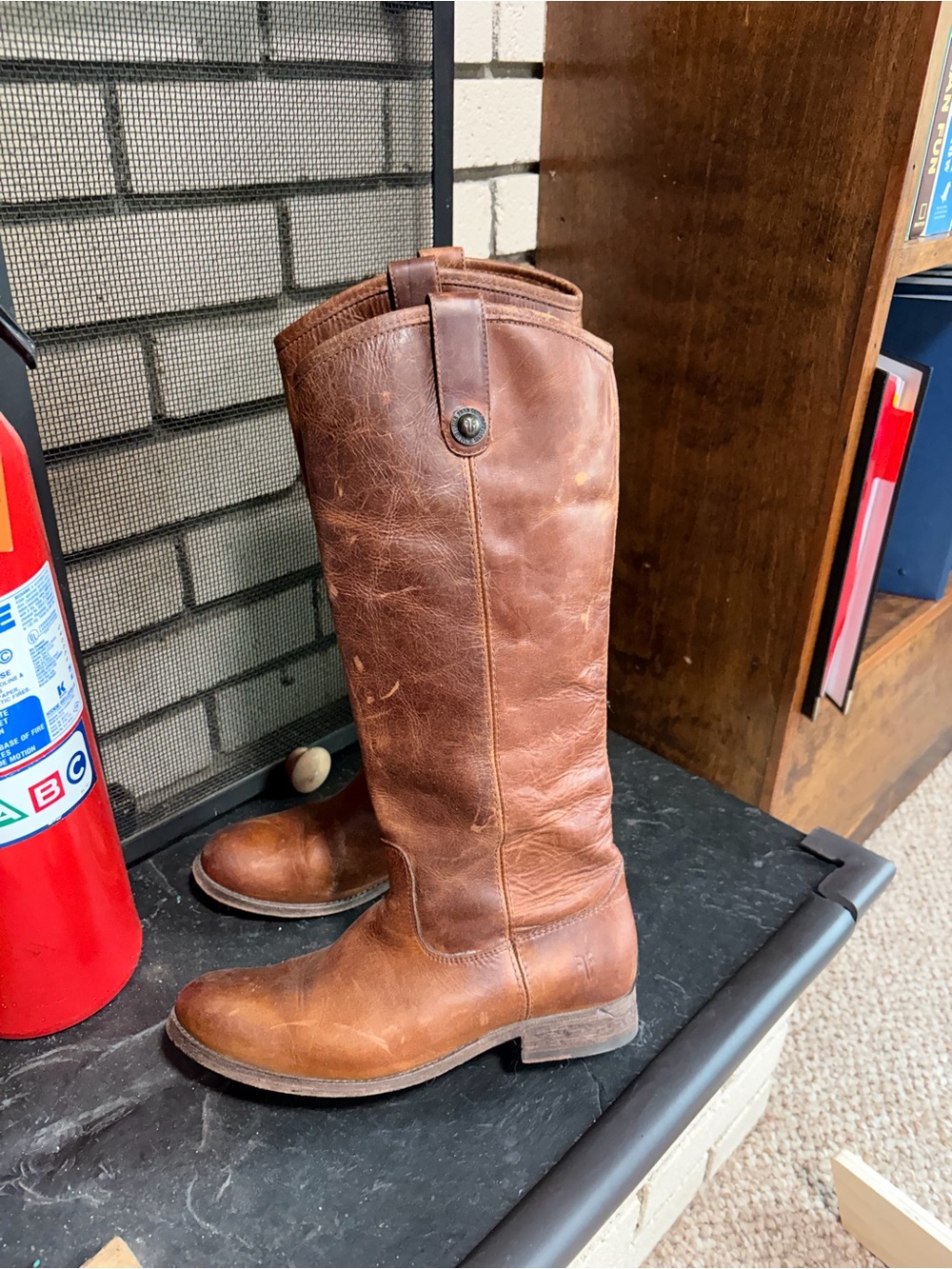 Frye Women's Brown Leather Tall RidiFrye Women's Brown Leather Tall Riding Boots